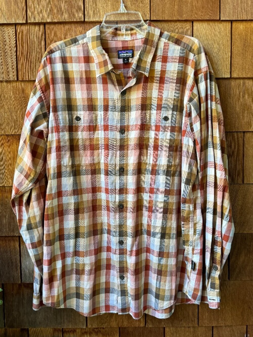 EUC Patagonia Autumn Check Long-Sleeved Organic Pima Cotton Shirt Men's X-Large